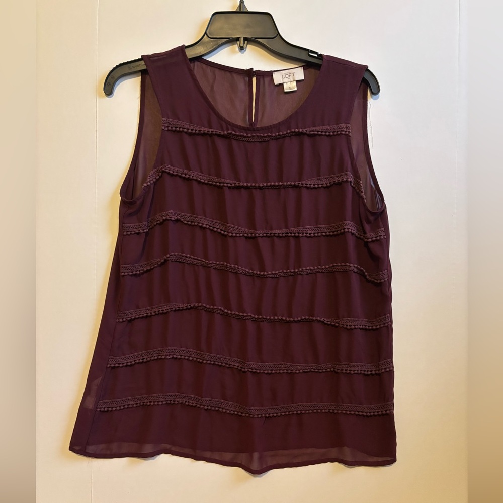 LOFT Deep Purple Sleeveless Blouse